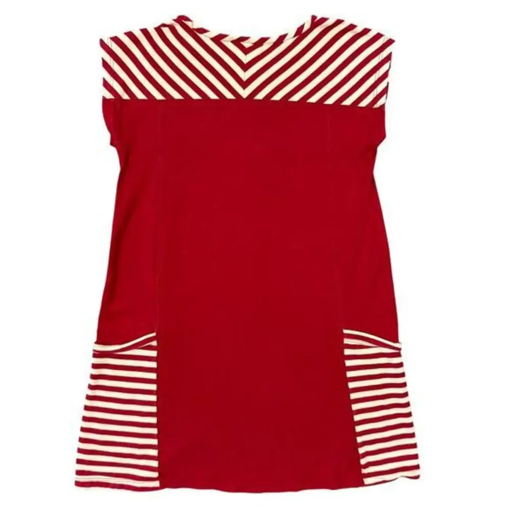 HANNA ANDERSSON Girls Red Cotton Sleeveless Dress‎ W Pockets Size 130 cm US8